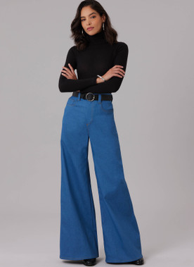 McCall's M8630 | McCall's Sewing Pattern Misses' Wide Leg Jeans in Two Lengths