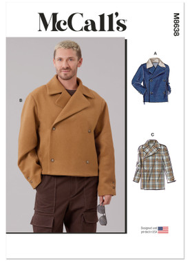M8638 (PDF) | McCall's Sewing Pattern Men's Double Breasted Jacket
