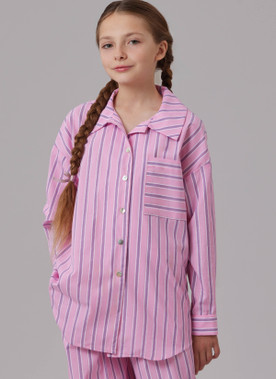 McCall's M8642 | McCall's Sewing Pattern Girl's Shirt in Two Lengths, Shorts and Pants