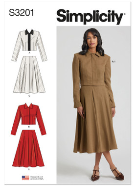 Simplicity S3201 | Simplicity Sewing Pattern Misses' Jacket and Skirt | Front of Envelope