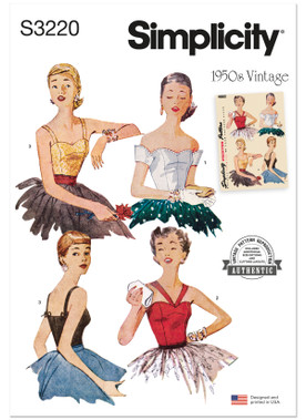 Simplicity S3220 | Simplicity Sewing Pattern Misses' Blouse with Detachable Cuffs | Front of Envelope