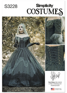 Simplicity S3228 | Simplicity Sewing Pattern Misses' Phantom Queen Fantasy Costume by Raine Emery | Front of Envelope