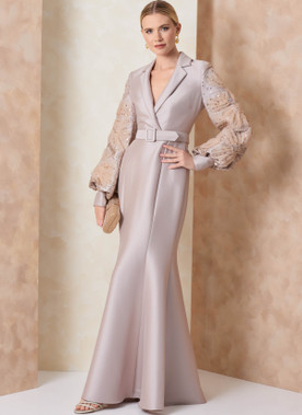 Vogue Patterns V2153 | Vogue Patterns Misses' Evening Gown with Embellished Sleeves and Belt by Badgley Mischka