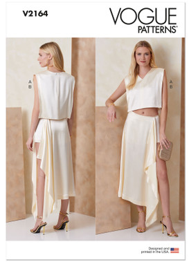 Vogue Patterns V2164 | Vogue Patterns Misses' Cropped Top and Draped Skort | Front of Envelope