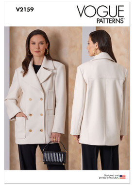 V2159 | Vogue Patterns Misses' Double-Breasted Jacket | Vogue Patterns