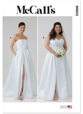 McCall's M8653 | Misses' and Women's Strapless Wedding Gown | Front of Envelope