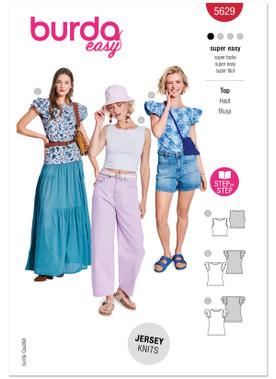 Burda Style BUR5629 | Burda Style Pattern 5629 Misses' Tops | Front of Envelope