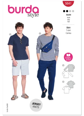 Burda Style BUR5641 | Burda Style Pattern 5641 Men's T-shirts | Front of Envelope