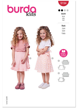 Burda Style BUR9194 | Burda Style Pattern 9194 Children's Skirt | Front of Envelope
