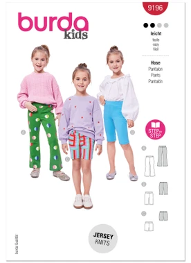 Burda Style BUR9196 | Burda Style Pattern 9196 Children's Leggings | Front of Envelope