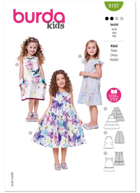 Burda Style BUR9197 | Burda Style Pattern 9197 Children's Dresses | Front of Envelope