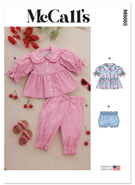 McCall's M8665 | Babies' Tops, Bloomers and Pants | Front of Envelope