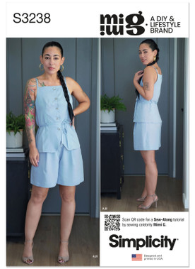 Simplicity S3238 | Simplicity Sewing Pattern Misses' Vest Top and Shorts by Mimi G Style | Front of Envelope