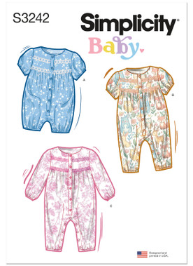 Simplicity S3242 | Simplicity Sewing Pattern Babies' Rompers and Jumpsuit's | Front of Envelope