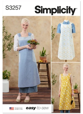 Simplicity S3257 | Simplicity Sewing Pattern Misses' Cross Back Aprons | Front of Envelope