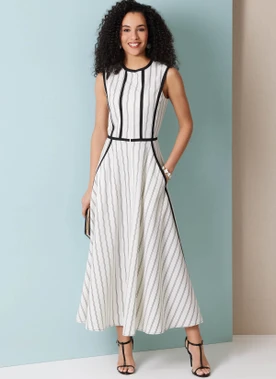 Butterick B7076 | Butterick Sewing Pattern Misses' and Women's Fit and Flare Dress in Two Lengths