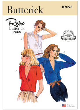Butterick B7093 | Butterick Sewing Pattern 1980s Misses' Blouse | Front of Envelope