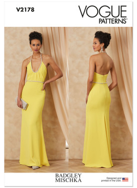 Vogue Patterns V2178 | Vogue Patterns Misses' Halter Gown by Badgley Mischka | Front of Envelope