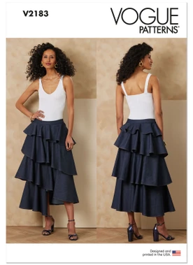 Vogue Patterns V2183 | Vogue Patterns Misses' Spiral Skirt | Front of Envelope