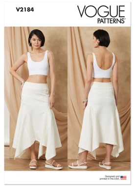 Vogue Patterns V2184 | Vogue Patterns Misses' Ponte Knit Midi Skirt | Front of Envelope