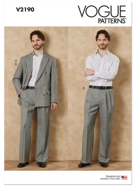 Vogue Patterns V2190 | Vogue Patterns Men's Relaxed Suit | Front of Envelope
