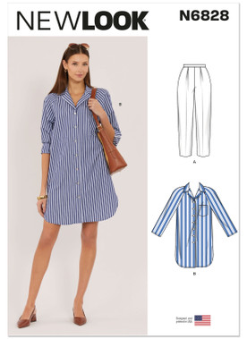 New Look N6828 | New Look Sewing Pattern Misses' Pants and Shirt | Front of Envelope