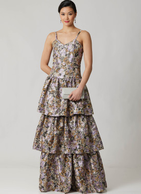 McCall's M8678 | McCall's Sewing Pattern Misses' and Miss Petite Dress with Detachable Tiered Skirt