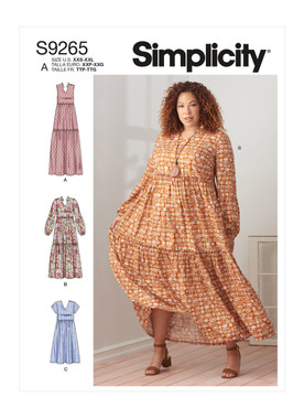 Simplicity S9265 | Misses' & Women's Tiered Dresses | Front of Envelope