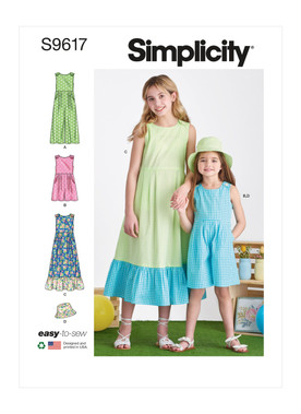 Simplicity S9617 | Children's and Girls' Jumpsuit, Romper and Dress | Front of Envelope
