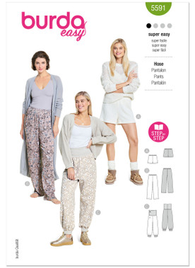 Burda Style BUR5591 | Burda Style Pattern 5591 Misses' Pants and Shorts | Front of Envelope