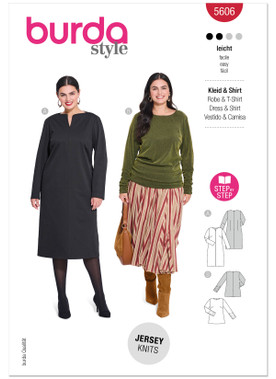 Burda Style BUR5606 | Burda Style Pattern 5606 Misses' Dress and Shirt | Front of Envelope