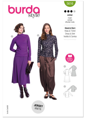 Burda Style BUR5616 | Burda Style Pattern 5616 Misses' Dress and Top | Front of Envelope