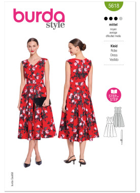 Burda Style BUR5618 | Burda Style Pattern 5618 Misses' Dress | Front of Envelope