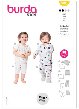 Burda Style BUR9186 | Burda Style Pattern 9186 Babies Sweatshirt and Pants | Front of Envelope