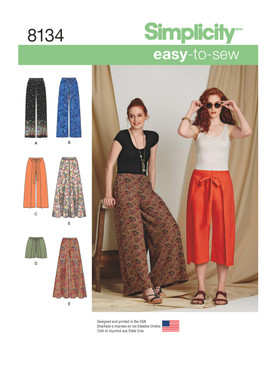 Simplicity S8134 | Misses' Easy-to-Sew Pants and Shorts | Front of Envelope