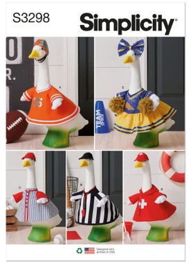 Simplicity S3298 | Simplicity Sewing Pattern Sports Theme Porch Goose Outfits | Front of Envelope