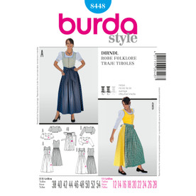 Burda Style BUR8448 | Dirndl Dress | Front of Envelope