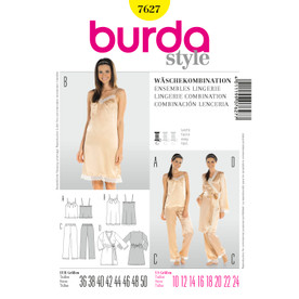 Burda Style BUR7627 | Lingerie Coordinates | Front of Envelope