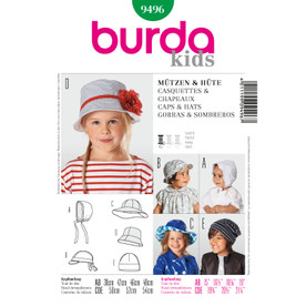 Burda Style BUR9496 | Caps & Hats | Front of Envelope