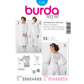 Burda Style BUR7156 | Historical Undergarments | Front of Envelope