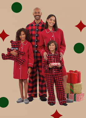 Simplicity S1504 Earthly Delights Earth Sign matching family pajamas