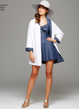 Simplicity S8139 | Misses' Vintage Bathing Dress and Beach Coat