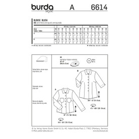 Burda Style BUR6614 | Blouse | Back of Envelope