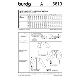 Burda Style BUR6610 | Jacket and Shirt | Back of Envelope