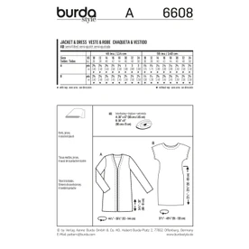 Burda Style BUR6608 | Jacket and Dress | Back of Envelope