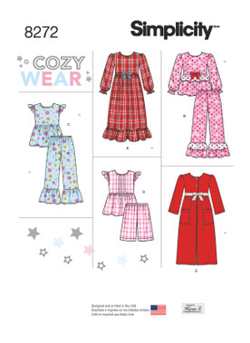 Simplicity S8272 | Child's & Girls' Sleepwear and Robe | Front of Envelope