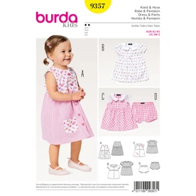 Burda Style BUR9357 | Baby Collar Dress and Panties | Front of Envelope