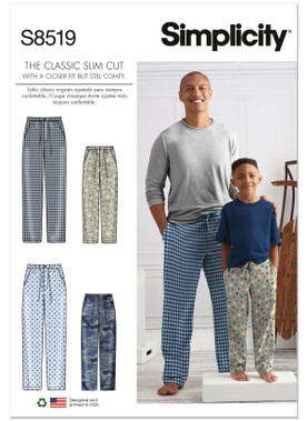 Simplicity S8519 | Boys' & Men's Slim Fit Lounge Pants | Front of Envelope