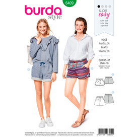 Burda Style BUR6409 | Misses' Shorts with Pockets | Front of Envelope