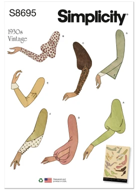 Simplicity S8695 | Misses' Vintage Set of Sleeves | Front of Envelope